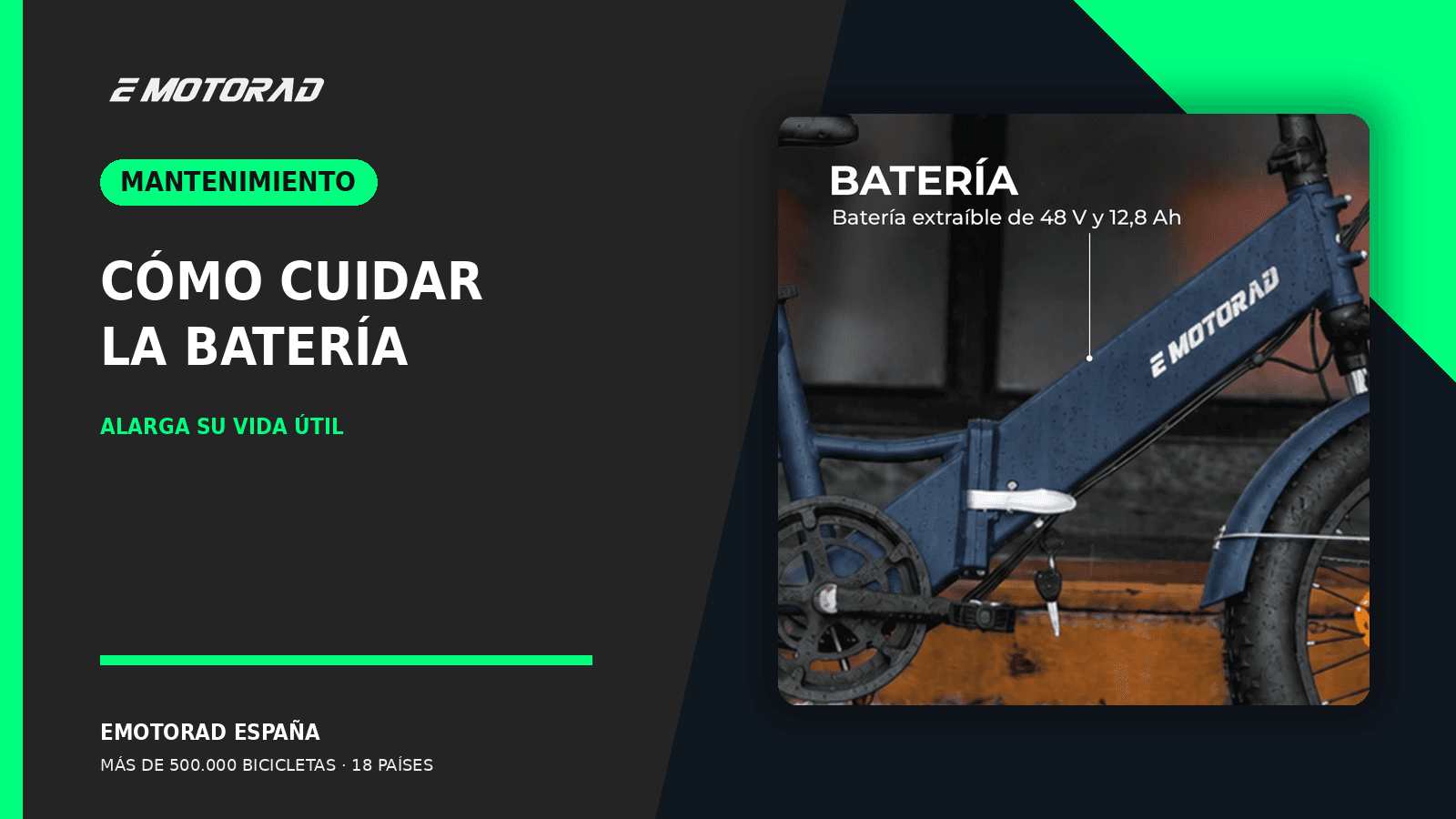 Cómo cuidar la batería de tu bicicleta eléctrica y alargar su vida útil