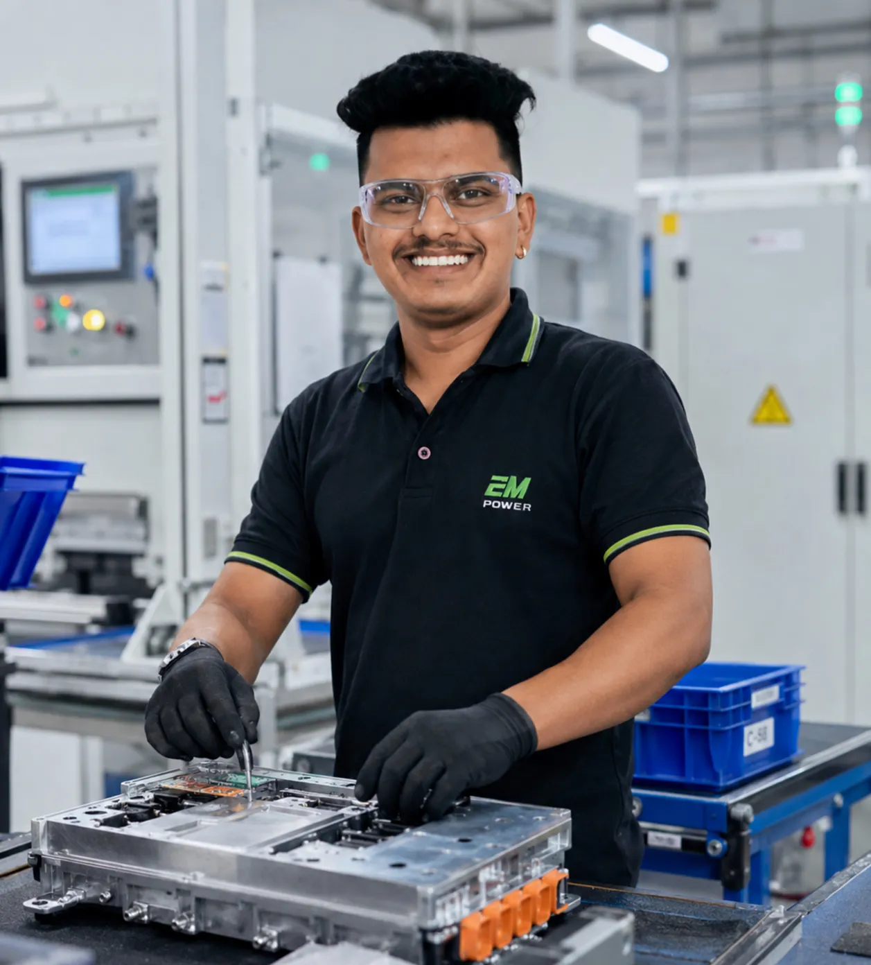 Shubham Kadam performing quality checks
